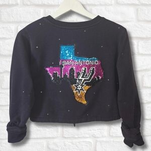 San Antonio Spurs Crop Zip-Up Sweatshirt